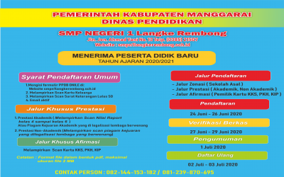 Penerimaan Peserta Didik Baru 2020 SMP Negeri 1 Langke Rembong